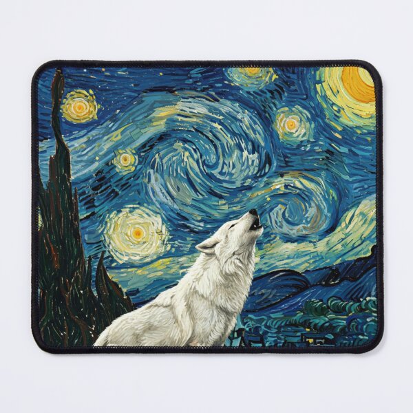 Item preview, Dire Wolf Howling Moon Starry Night Van Gogh Funny designed and sold by d247.