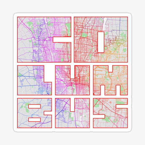 Item preview, Columbus City Map of Ohio, USA - Colorful designed and sold by deMAP.