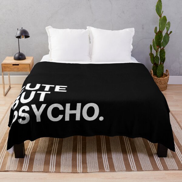 Item preview, Cute But Psycho – Bold Minimalist Sass in White on Black designed and sold by ClassicAF.