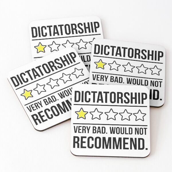 Item preview, Dictatorship humorous bad review design.  designed and sold by Rachel the Artist .