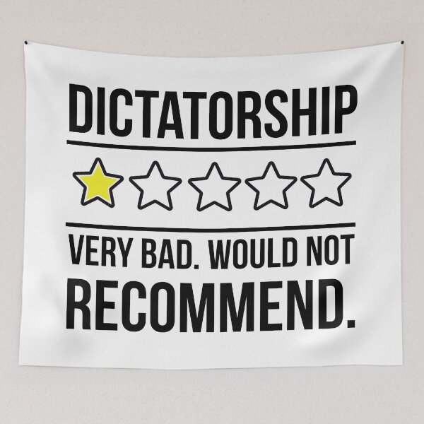 Item preview, Dictatorship humorous bad review design.  designed and sold by Rachel the Artist .