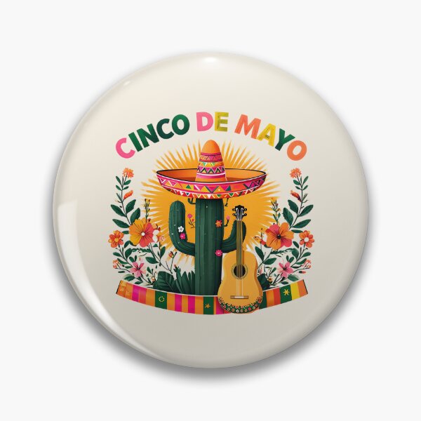 Item preview, Cinco De Mayo Cactus Design – Festive Sombrero and Guitar Mexican Holiday Art designed and sold by Sunstone Print.