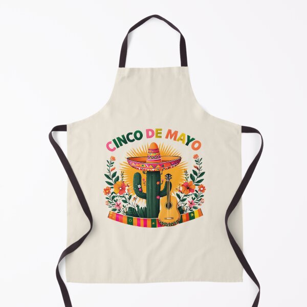 Item preview, Cinco De Mayo Cactus Design – Festive Sombrero and Guitar Mexican Holiday Art designed and sold by Sunstone Print.