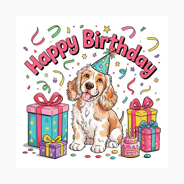 Artikelvorschau, Cocker Spaniel Geburtstag entworfen und verkauft von TheAnimalZ00.