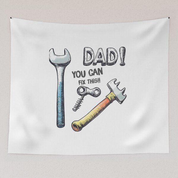 Item preview, Funny DIY-Inspired Father’s Day Design with Tools: 100% Dad-Approved- Dad, You Can Fix This!! designed and sold by FUNqoosh.