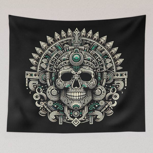 Item preview, Aztec Skull Medallion designed and sold by SkullNest.