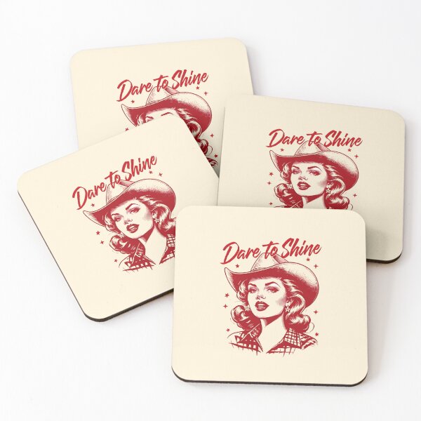 Item preview, Dare to Shine Cowgirl Design – Vintage Pin-Up Illustration with Western Glam and Bold Female Energy designed and sold by Sunstone Print.