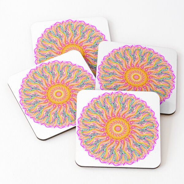 Item preview, Sunburst Mandala Spiral – Funky Psychedelic Bloom designed and sold by remipebbles.