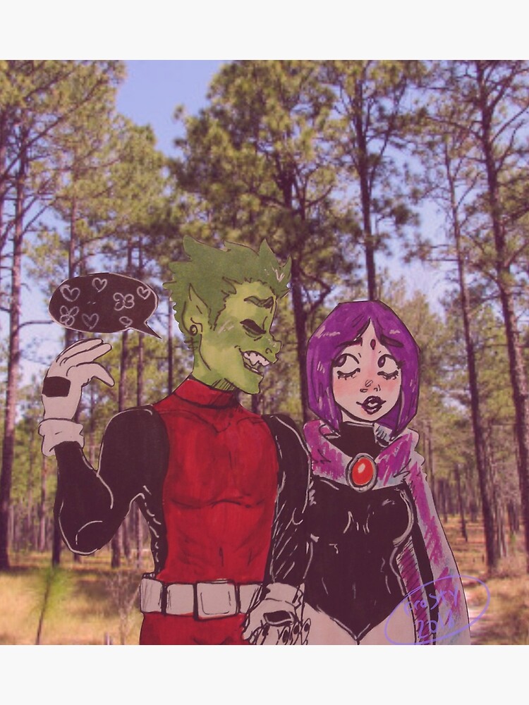 Raven X Beast Boy Art Prints Redbubble