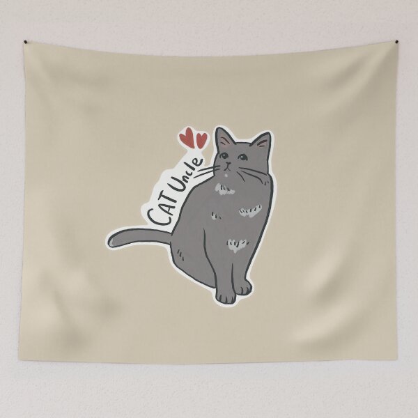 Item preview, Cat uncle | grey cat designed and sold by mangopuffstudio.