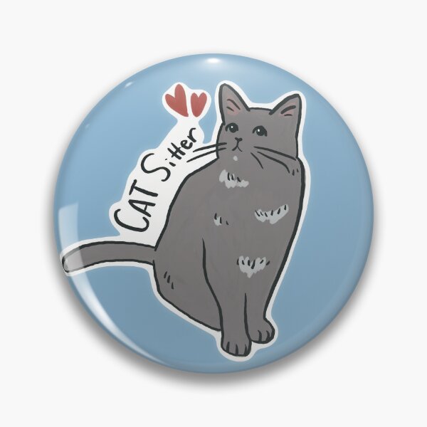 Item preview, Cat sitter | grey cat designed and sold by mangopuffstudio.