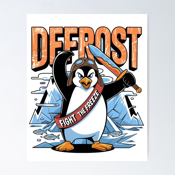 Item preview, Funny Rebel Penguin Protest T-Shirt – Defrost Climate Change Graphic Tee – Quirky Activist Shirt with Arctic Vibes designed and sold by Glow Wind ⭐⭐⭐⭐⭐.