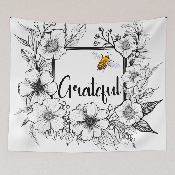 Item preview, Bee Grateful Floral Frame 1 designed and sold by AnTartstudios.