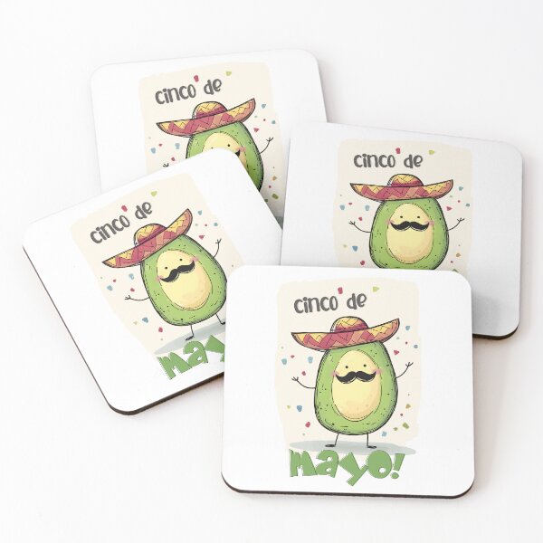 Item preview, Avoca-dorable Fiesta: Mustache, Sombrero, and a Whole Lot of Guac Cinco de Mayo Celebration with a Cheerful Twist of Avocado Humor designed and sold by FUNqoosh.