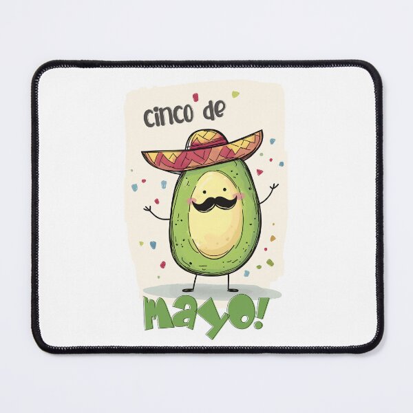 Item preview, Avoca-dorable Fiesta: Mustache, Sombrero, and a Whole Lot of Guac Cinco de Mayo Celebration with a Cheerful Twist of Avocado Humor designed and sold by FUNqoosh.