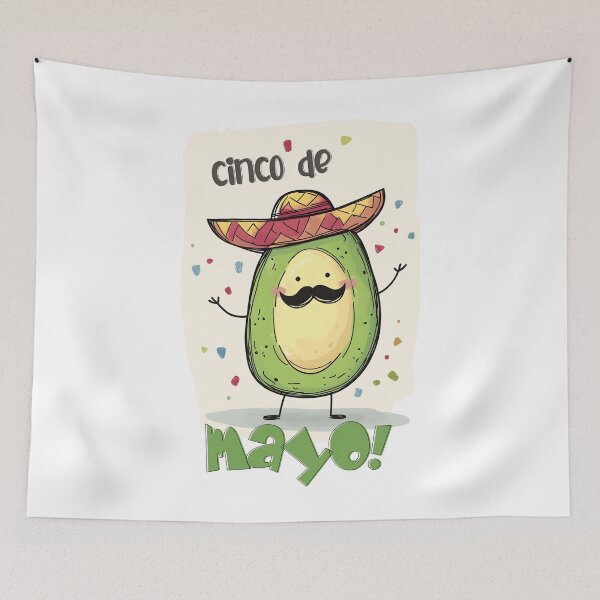 Item preview, Avoca-dorable Fiesta: Mustache, Sombrero, and a Whole Lot of Guac Cinco de Mayo Celebration with a Cheerful Twist of Avocado Humor designed and sold by FUNqoosh.