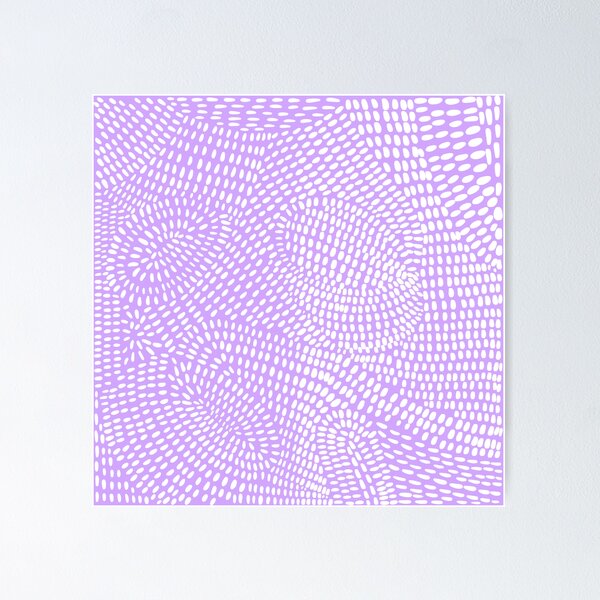 Doodle Lines Zentangle Art Pattern White and Purple Poster