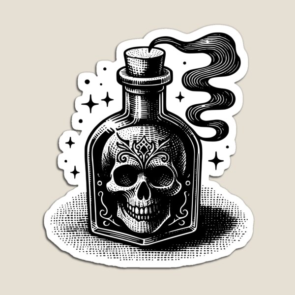 Aperçu de l'œuvre Pot magique gothique victorien à motif de crâne et de volutes effrayantes - Décoration d'Halloween unique créée et vendue par theficklepixel.