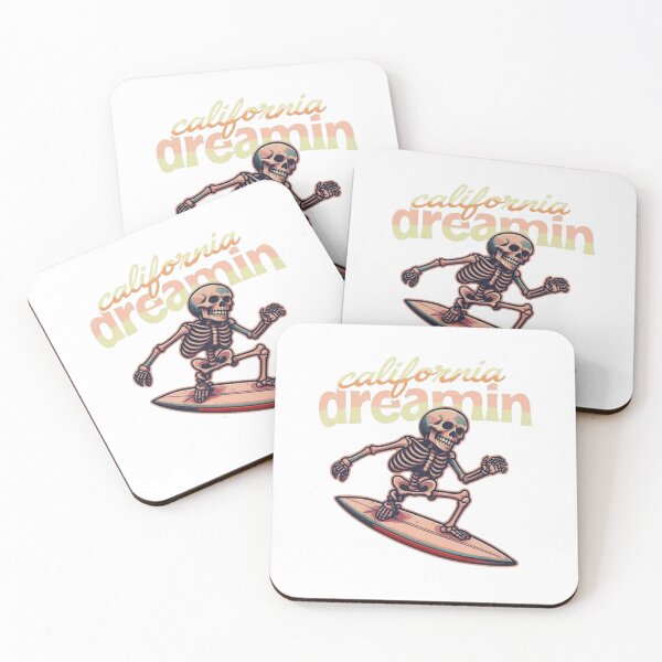 Item preview, California dreamin surfing skeleton  designed and sold by JIGUWORLD.