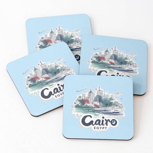 Item preview, Cairo Egypt Minimalist Watercolor Cityscape Sticker ,  designed and sold by PaintMeWorld.