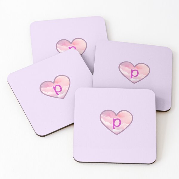 Item preview, Heart Pink Clouds “P” designed and sold by CEvansArt.