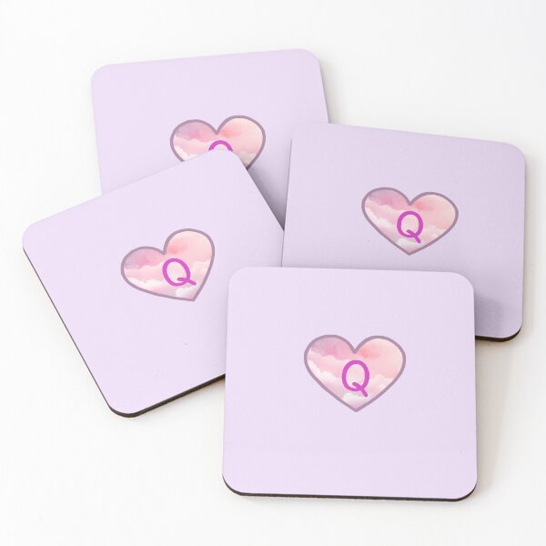 Item preview, Heart Pink Clouds “Q” designed and sold by CEvansArt.