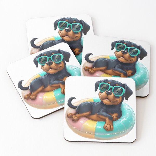 Item preview, Rottie juguetón listo para la piscina designed and sold by MountAshDesigns.