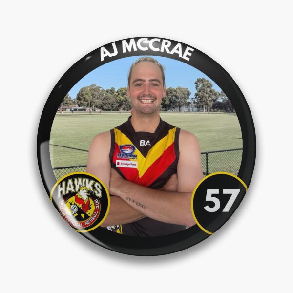 Item preview, Player Badge - #57 - AJ McCrae designed and sold by HallamHawks.
