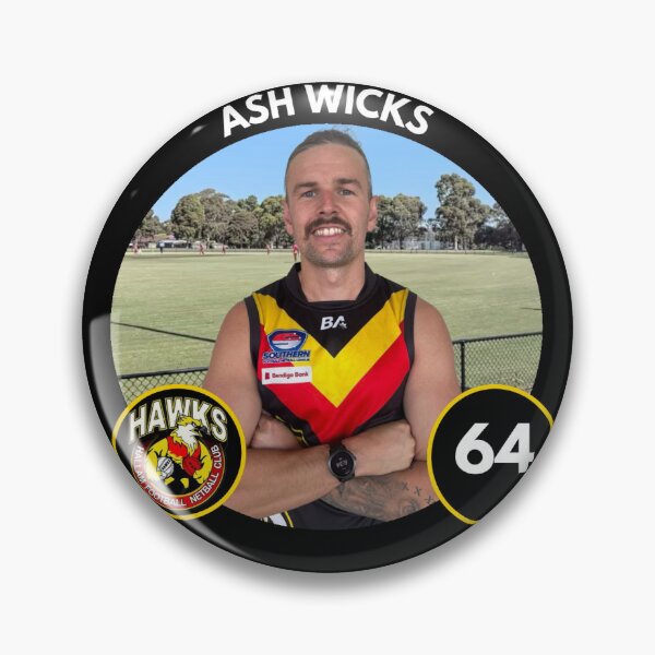 Item preview, Player Badge - #64 - Ash Wicks designed and sold by HallamHawks.