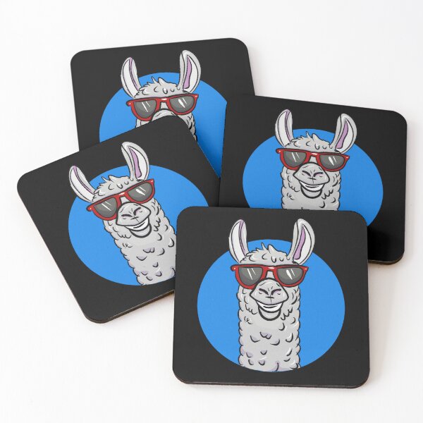 Item preview, Crazy llama alpaca style with blue circle designed and sold by Joncasmiart.
