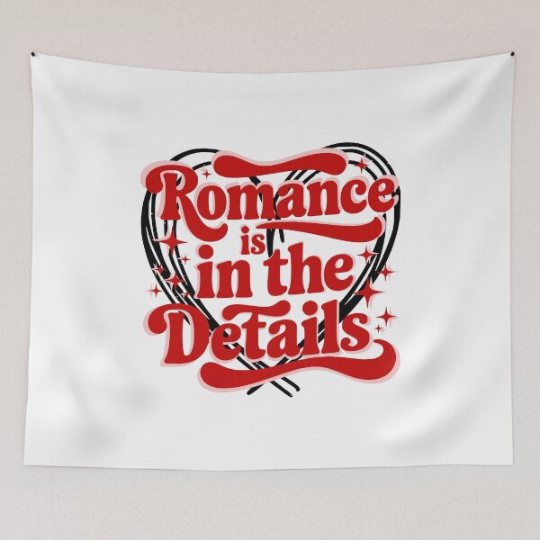 Item preview, Romance is in the Details Retro Red Typography Quote designed and sold by NSB-Design.