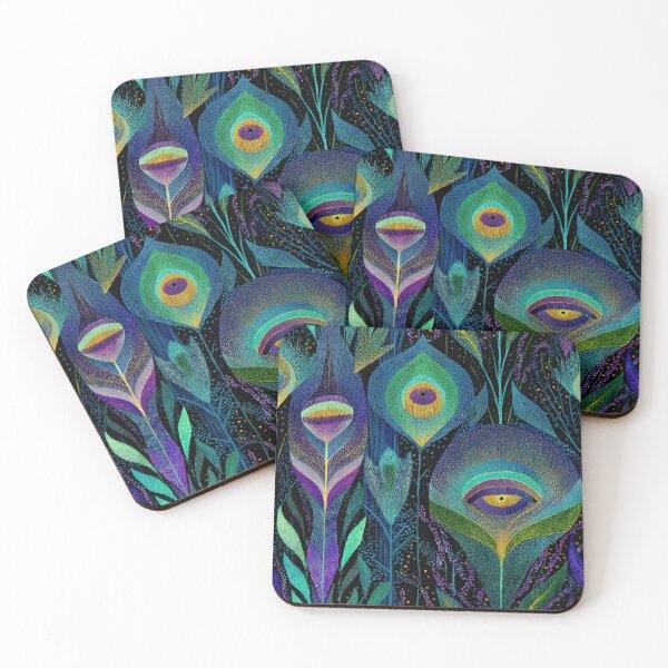 Item preview, Surreal Peacock Inspired Art with Vivid Lines and Colors designed and sold by Anastasiia Yurevych.