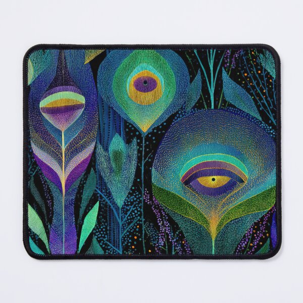 Item preview, Surreal Peacock Inspired Art with Vivid Lines and Colors designed and sold by Anastasiia Yurevych.
