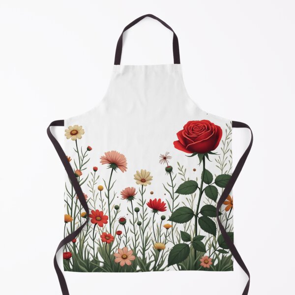 Item preview, Wildflowers and Red Rose on Right #2 - Transparent Background #5008T designed and sold by Wildflower Rose.