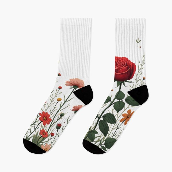 Item preview, Wildflowers and Red Rose on Right #2 - Transparent Background #5008T designed and sold by Wildflower Rose.