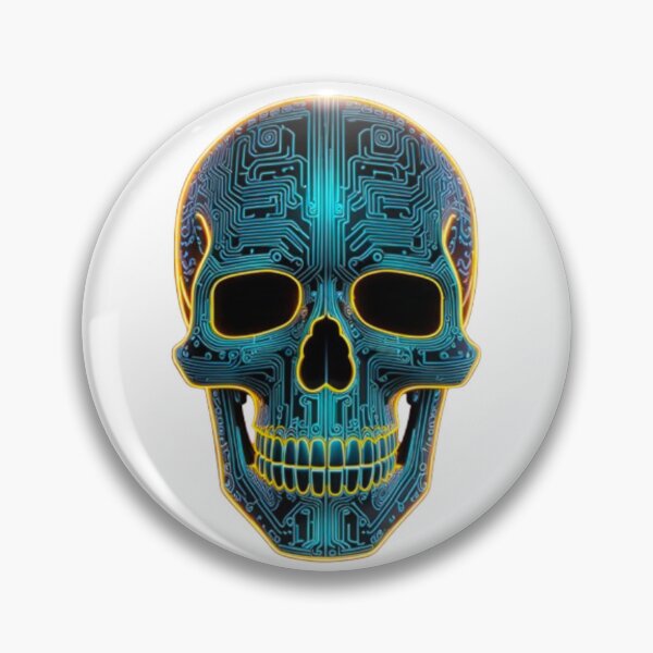Item preview, neon circuit skull designed and sold by Highpinch.