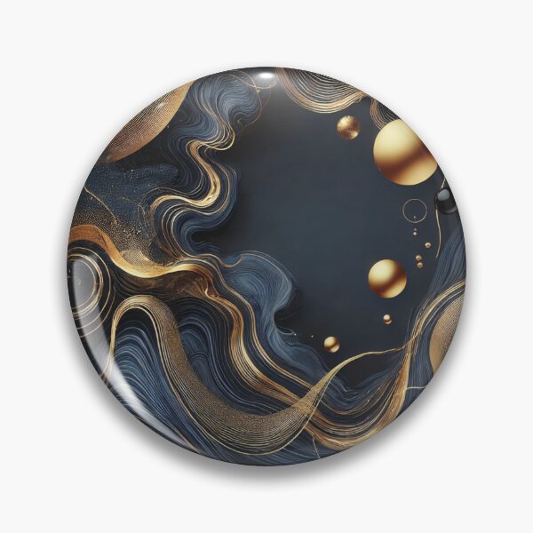Item preview, Midnight Gold Flow – Elegant Abstract Navy and Gold Art Design designed and sold by LilMessyKitchen.