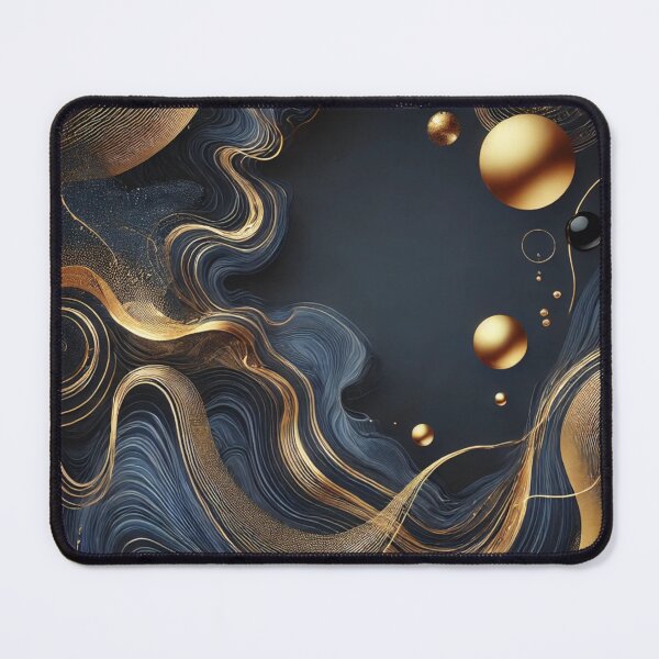 Item preview, Midnight Gold Flow – Elegant Abstract Navy and Gold Art Design designed and sold by LilMessyKitchen.