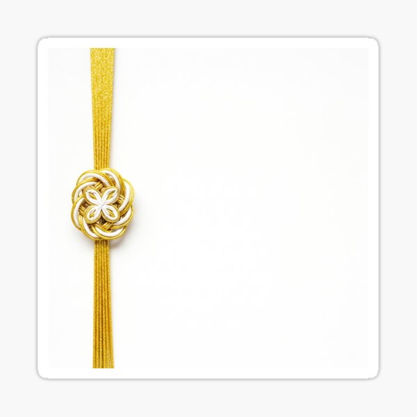 Japanese Decorative Cord – Mizuhiki-Inspired Design - Yellow02 Sticker