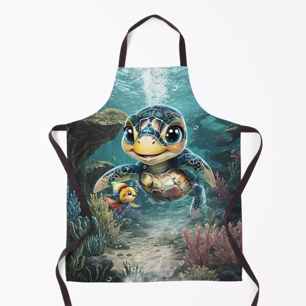 Item preview, Little sea turtle exploring with her friend. designed and sold by nicky2342.