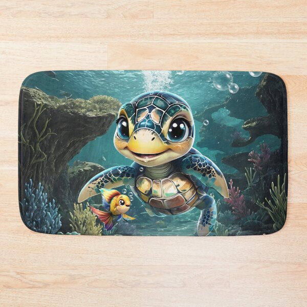 Item preview, Little sea turtle exploring with her friend. designed and sold by nicky2342.
