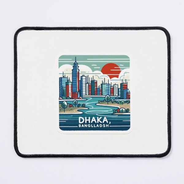 Item preview, Dhaka, Bangladesh Minimalist Watercolor Cityscape Sticker, designed and sold by PaintMeWorld.
