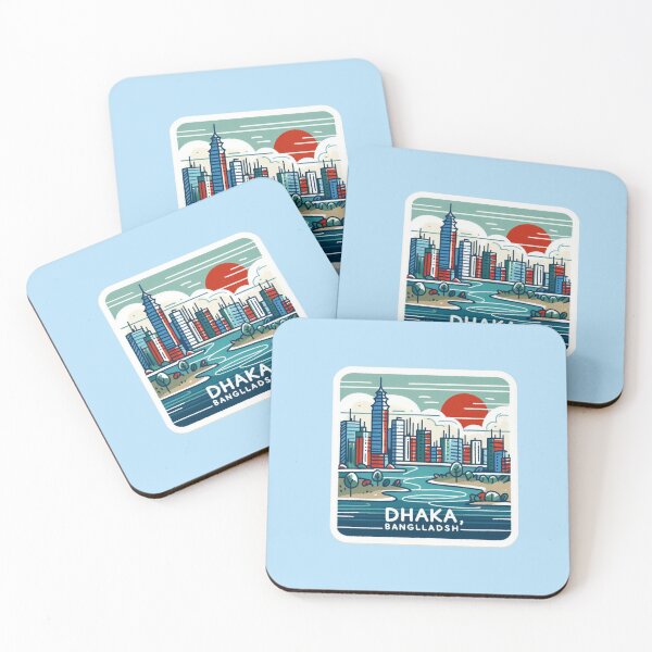 Item preview, Dhaka, Bangladesh Minimalist Watercolor Cityscape Sticker,   designed and sold by PaintMeWorld.