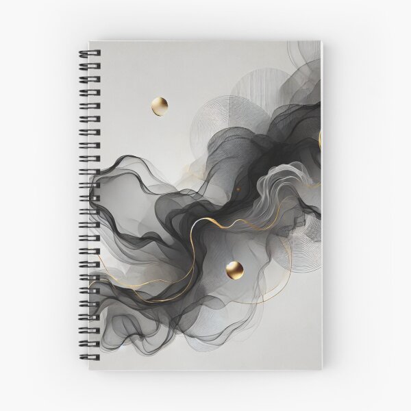 Item preview, Golden Drift – Abstract Black Smoke & Gold Ribbon Art Design designed and sold by LilMessyKitchen.
