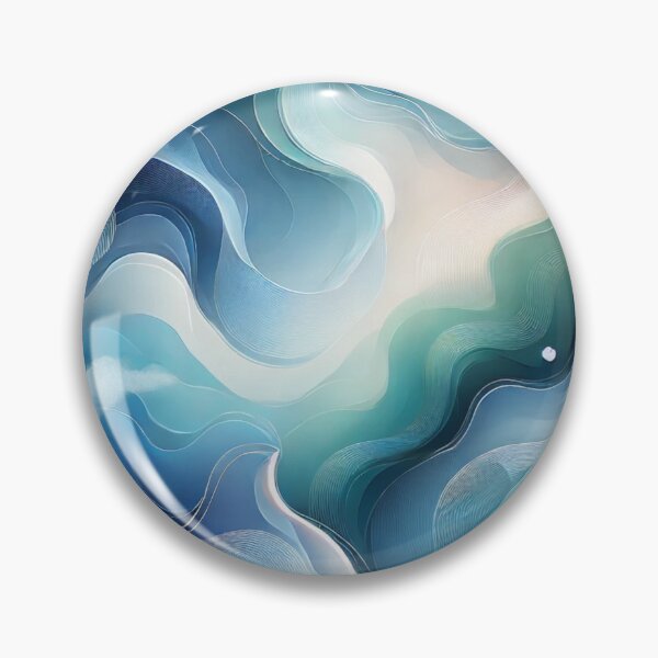 Item preview, Tidal Echo – Abstract Teal and Blue Circle Art with Ocean Vibes designed and sold by LilMessyKitchen.