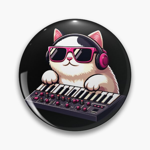 Item preview, Cat Synthesizer designed and sold by Funny Vintage Stickers And T-Shirts.