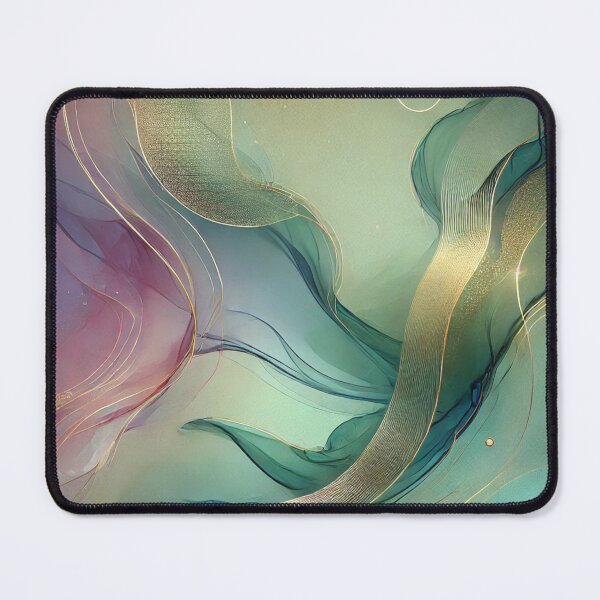 Item preview, Luminous Drift – Abstract Teal, Lavender & Gold Wave Design designed and sold by LilMessyKitchen.