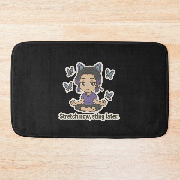 Item preview, Shinobu’s Venomous Vibes Yoga – Chibi Shinobu with Butterflies designed and sold by ColorSplash123.
