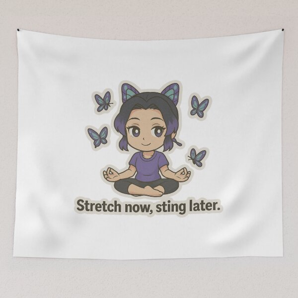 Item preview, Shinobu’s Venomous Vibes Yoga – Chibi Shinobu with Butterflies designed and sold by ColorSplash123.