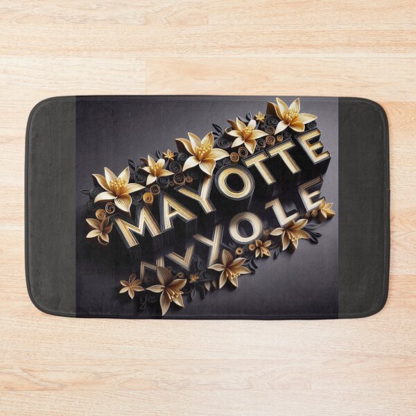 Item preview, Mayotte in black and gold with ylang ylang flowers designed and sold by FoxinhoSoumaila.